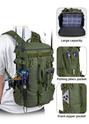 Multifunctional Fishing Backpack Tackle Bag with Rod Holders