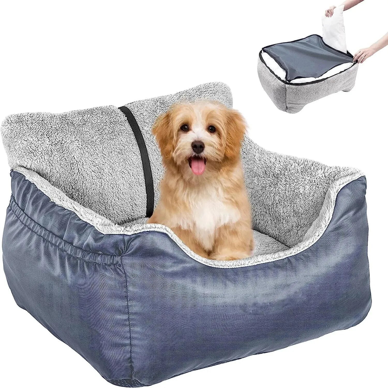 Dog Booster Car Seat: Sturdy Washable Detachable Bed & Carrier  ourlum.com   