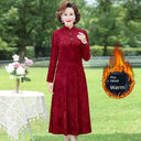 Middle-Aged Jacquard Dress Stylish Autumn Essential Attire