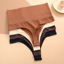 High Waist Tummy Control Panties Women Seamless Thong Large