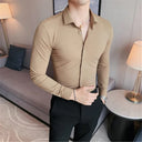 Plus Size 4XL-M High Elasticity Seamless Shirts Men