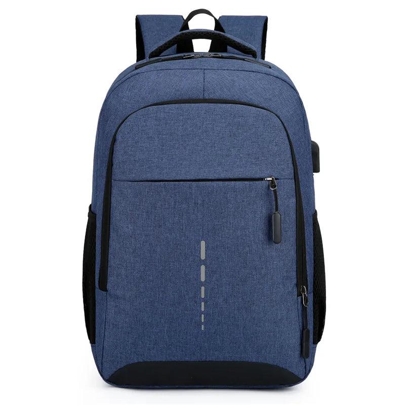 Mens BackPack Large Capacity Simple Fashion Travel Student Computer Bag  ourlum.com Blue  