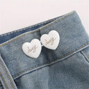 Waist Tightening Bowknot Button Adjusters Set for Pants and Skirts - Stylish and Convenient  ourlum.com love-white  