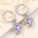 Starlight Elegance Silver Star Stud Earrings Dazzling Zircon Design