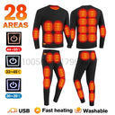 Winter Heated Underwear Set Women Men USB Electric Heating Jacket