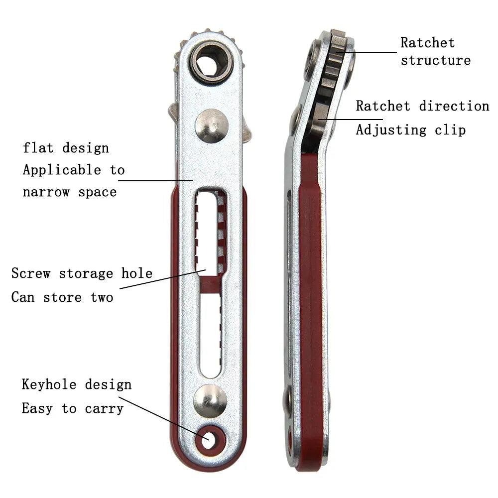 Multifunctional Ratchet Screwdriver Elbow Wrench Tool Kit  ourlum.com   