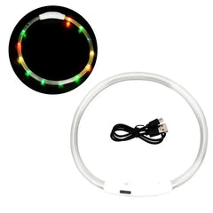 LED Pet Dog Collar Glowing Safety Light USB Flashing Luminous Necklace