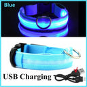 LED Light Up Dog Collar: Customizable Night Safety, Waterproof, Multiple Flash Modes  ourlum.com Blue USB Charging XS Neck 28-38 CM United State