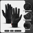 Autumn Winter Outdoor Cycling Gloves Touch Screen Nonslip Black