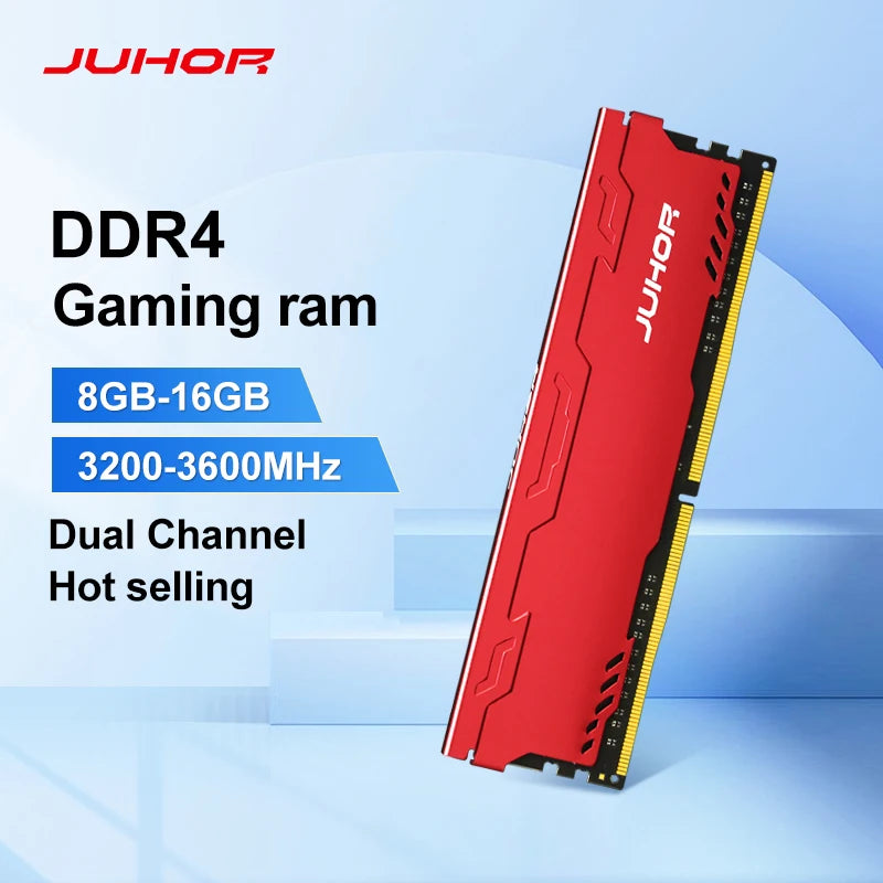 JUHOR DDR4 Ram 16GB 8GB 32GB 2666MHz 3200MHz  3600MHz DIMM Desktop Memory New Dimm Ship Memoria Rams With HeatSink