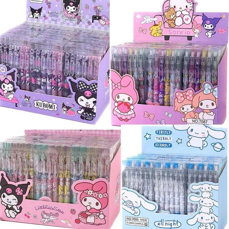 Sanrio Cartoon Gel Pens Set - Hello Kitty, Kuromi, Cinnamoroll Stationery Kit with Metal Hook  ourlum.com   