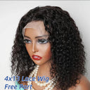 Natural Black Jerry Curly Lace Front Wig Versatile Human Hair