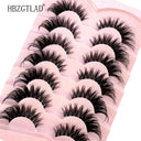 NEW 7Pairs Lashes manga Lashes 3D Clear Band Lashes Natural Look Wispy Mink Eyelashes Fluffy Cat Eye Lashes Pack Fake Eyelashes  ourlum.com 7pairsLF15  