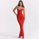 WannaThis Corsets Tube Midi Dress Backless Bodycon 2023