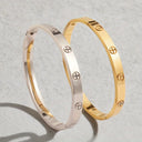 European American Stainless Steel Cross Pattern Bracelet Women Men Gold Silver Couple Gift