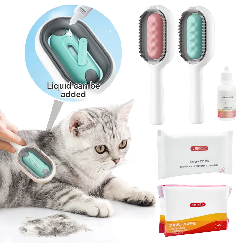 Cat Hair Removal Comb with Disposable Wipes: Clean, Groom, Pamper - Pet Accessories  ourlum.com   