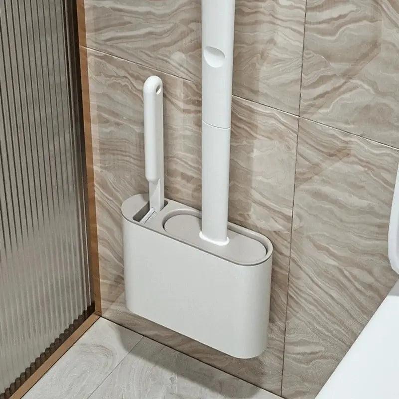 Toilet Brush Holder: Silicone Bristles, Quick-Drying, Space-Saving Bathroom Accessory  ourlum.com 1  