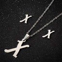 Fashion Stainless Steel Alphabet Initial Necklace Set For Women