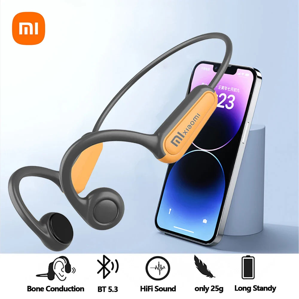 Xiaomi Mijia Real Bone Conduction Sport Headphone Wireless Earphone Bluetooth-Compatible Headset Hands-free with Mic for Running