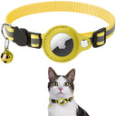 Airtag Collar with Reflective Case and Bells for Cats and Dogs  ourlum.com Yellow Neck 22-32cm 