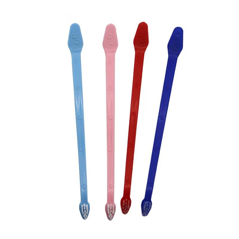 Pet Dental Care Set: Double-headed Toothbrush for Dog Cat Oral Health  ourlum.com   