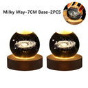 USB LED night light, Galaxy Crystal Ball lamp, 3D planet moon lamp, home decoration  ourlum.com B-Solar system-2PCS  