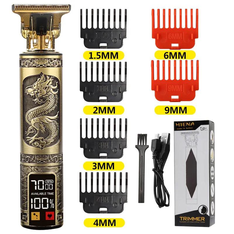 Gold LCD Electric Hair Clipper Trimmer for Precision Hair Styling  ourlum.com dragon  