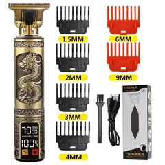 Gold LCD Electric Hair Clipper Trimmer: Precision Grooming Tool for Effortless Style