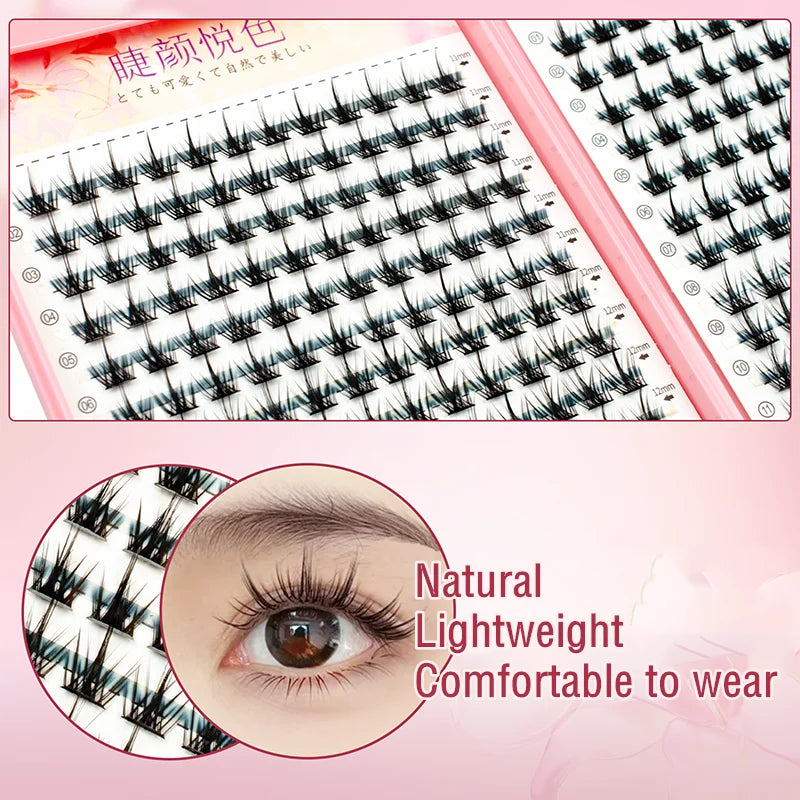 Professional 32 Rows Synthetic Eyelash Extension Clusters for Natural Long Look