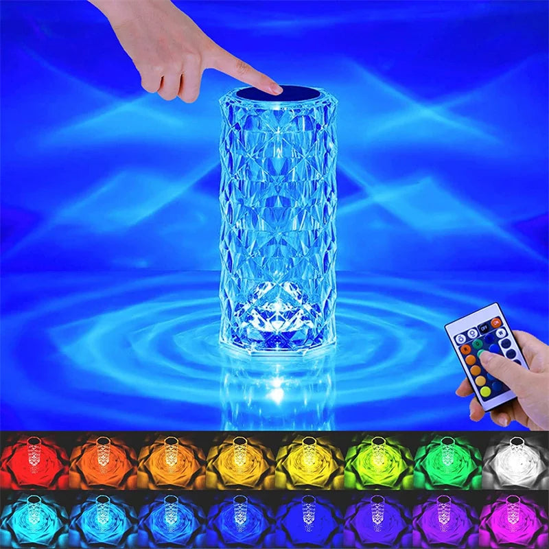 Enchanting Color-Changing Crystal Rose Lamp - Touch Control LED Night Light