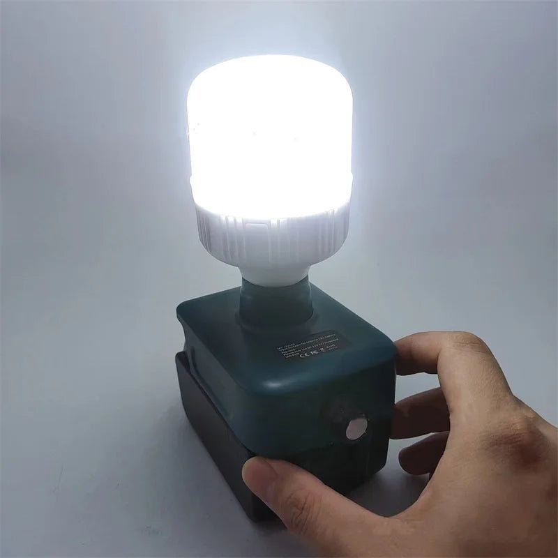 Cordless 12W LED Work Light for Makita, Dewalt & Milwaukee - Dimmable Outdoor Lamp