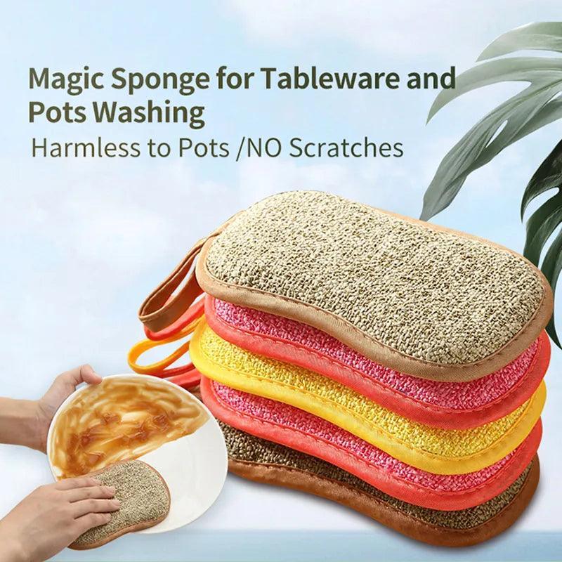 5-Piece Magic Cleaning Sponge Set for Effortless Dish and Surface Scrubbing  ourlum.com   