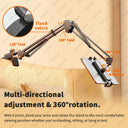 Bed Tablet and Phone Holder: Adjustable Aluminum Arm Stand for 360° Rotation  ourlum.com   