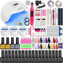 Glamorous Nail Art Kit with UV LED Lamp and Tools Set