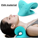 Neck Shoulder Stretcher Relaxer Cervical Chiropractic Traction Device Pillow for Pain Relief Cervical Spine Alignment Gift  ourlum.com Green EVA  