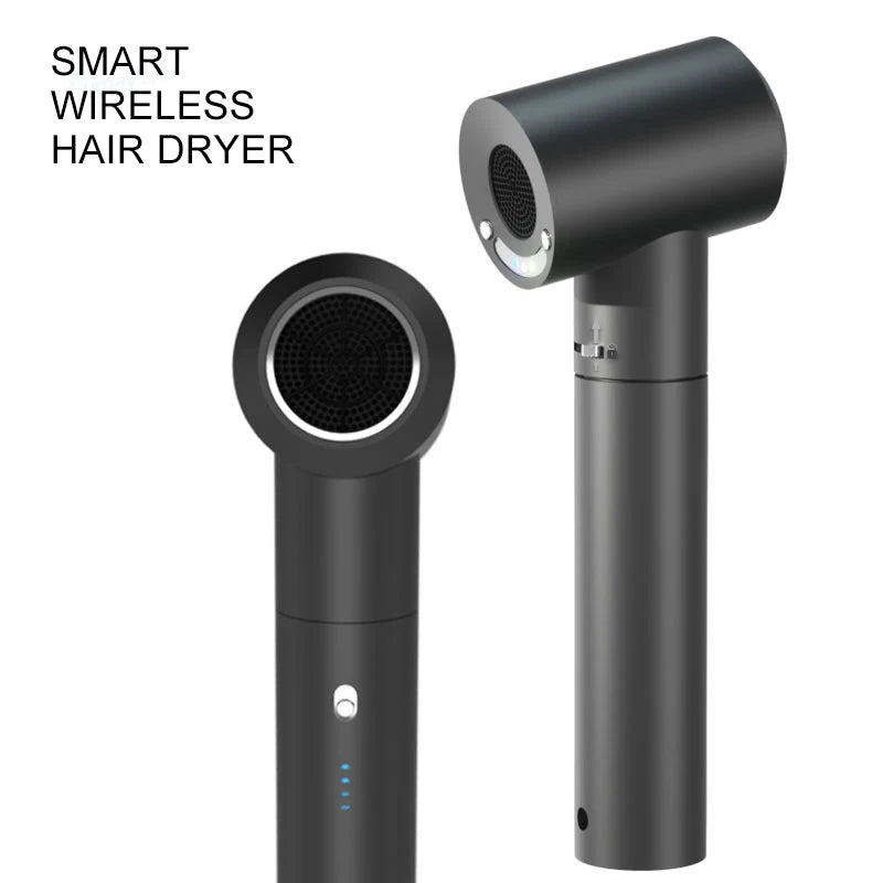 Portable Cordless Hair Dryer with USB Port Intelligent Charging Blower Easy to Carry Air Duct and Battery Detachable