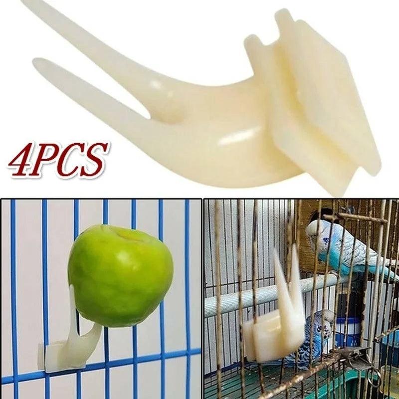 Birds Parrots Fruit Fork Plastic Food Holder Cage Feeder  ourlum.com   