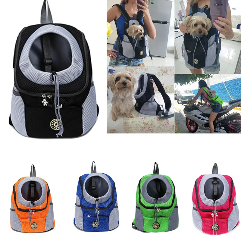 Pet Backpack Carrier: Fashionable and Windproof Double Shoulder Travel Bag  ourlum.com   