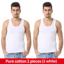 Men's Casual Solid Cotton Tank Top Fashionable Fitness Vest