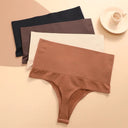 High Waist Tummy Control Panties Women Seamless Thong Large