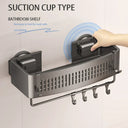 Vacuum Suction Cup Bathroom Shelf Wall Mounted Aluminum Organizer