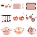 Miniature Rose Gold Cooking Set for 1:12 Scale Dollhouse