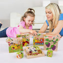 Wooden Blocks Puzzle Game: Animal, Fruit, Traffic Theme Learning Toy  ourlum.com   