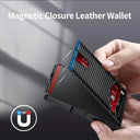 Carbon Fiber Pattern ID Folder Slim Wallet For Men