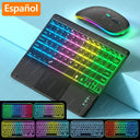 Bluetooth Touchpad Keyboard: RGB Backlit for  Pad SEO: Rainbow Gradient LED Light, 7 Colors, 2 Light Modes, Long Battery Life  ourlum.com EN Spanish Black United State 