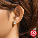 CANNER 1PC Ins Simple Flat Head Stud Earring Women 925 Silver