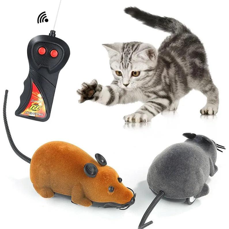 Wireless Remote Control Interactive Cat Toy: Motion Squeaky Mouse Pet Trick Toy  ourlum.com   