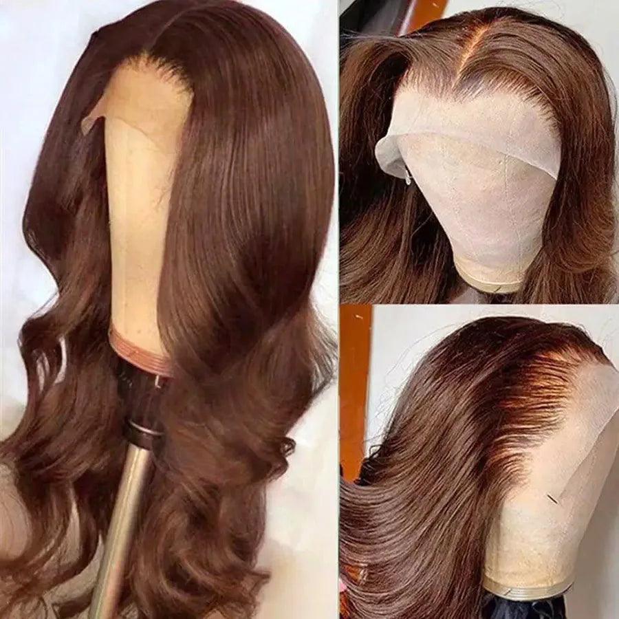 Chocolate Brown Body Wave Lace Front Wig - Premium Remy Hair for Natural Elegance