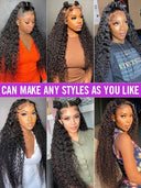 40 Inch Curly 13x4 Lace Front Human Hair Wig Brazilian Wigs For Women Deep Wave 13x6 HD Lace Frontal Wig Human Hair Pre Plucked  ourlum.com   