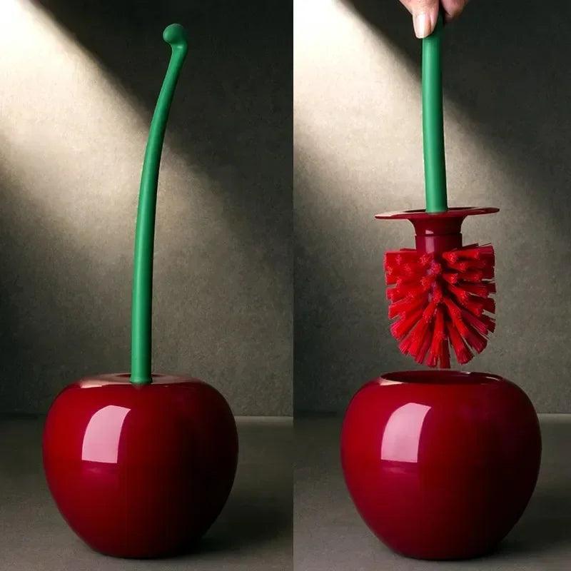 Cherry Shape Toilet Brush Holder Set: Creative Lavatory Accessories  ourlum.com   